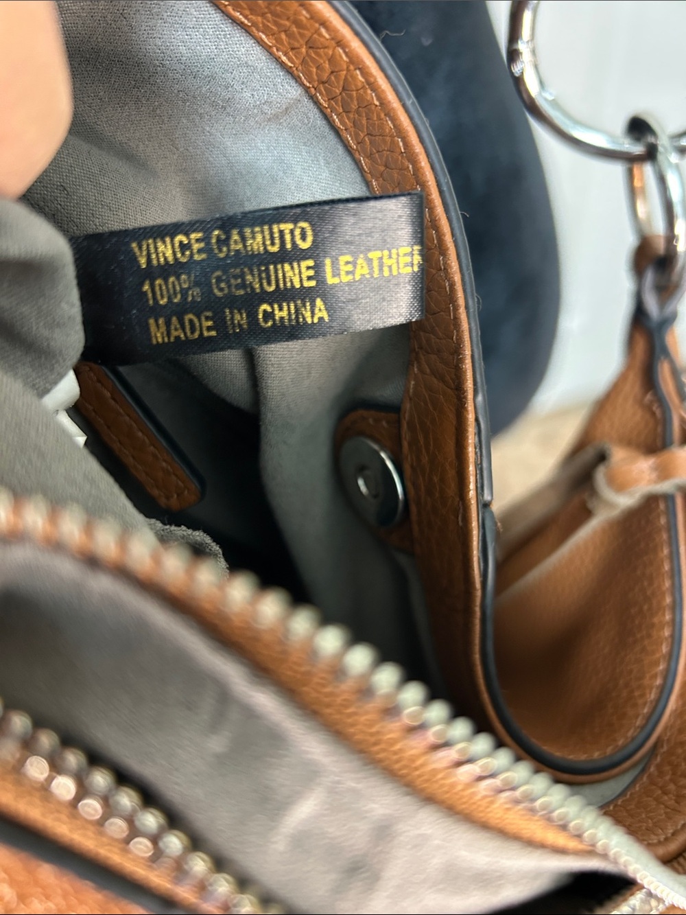 Vince Camuto Leather Hobo Shoulder Bag in Hickory - Picture 9 of 9